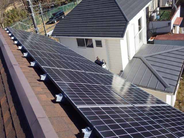 神奈川県川崎市のＱセルズ製Q.PEAK DUO S-G6 280 ×12の太陽光発電施工写真
