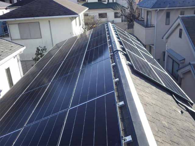 神奈川県川崎市のカナディアンソーラー製CS1V-265MS ×24、CS1VL-210MS ×14の太陽光発電施工写真