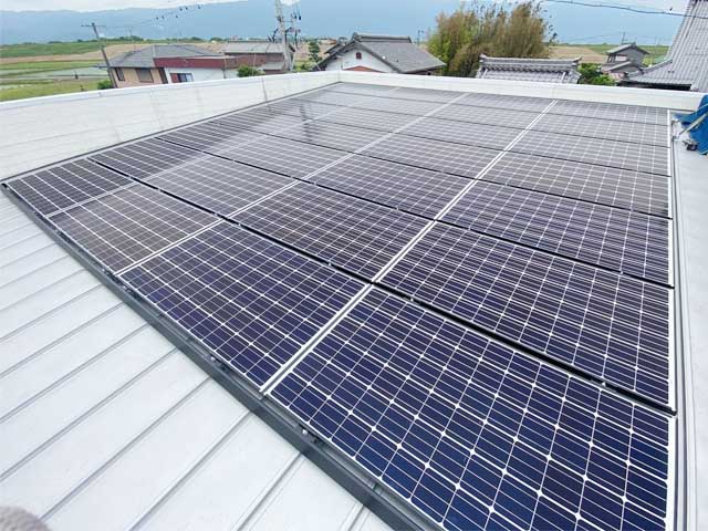 岐阜県安八郡のパナソニック製VBHN252WJ01×28枚の太陽光発電施工写真