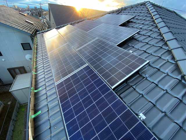 埼玉県川越市のエクソル製XLM50-280X ×30の太陽光発電施工写真