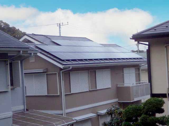 神奈川県中郡のエクソル製XLM120-380L ×15の太陽光発電施工写真