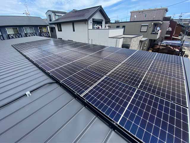 愛知県名古屋市のエクソル製XLM120-380L ×28の太陽光発電施工写真