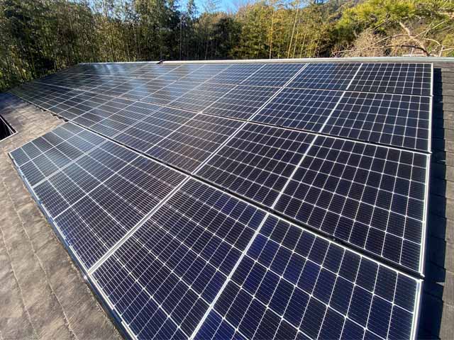 静岡県浜松市のエクソル製XLM120-380L ×27の太陽光発電施工写真