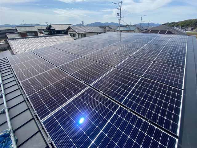 岐阜県美濃加茂市のカナディアンソーラー製CS3L-375MS ×32の太陽光発電施工写真
