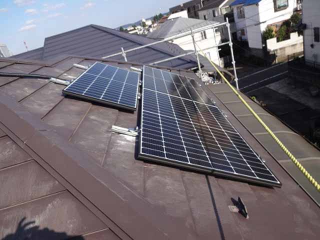 東京都八王子市のパナソニック製VBM375EJ01N MP375α ×7、VBM250EJ03N ×1の太陽光発電施工写真