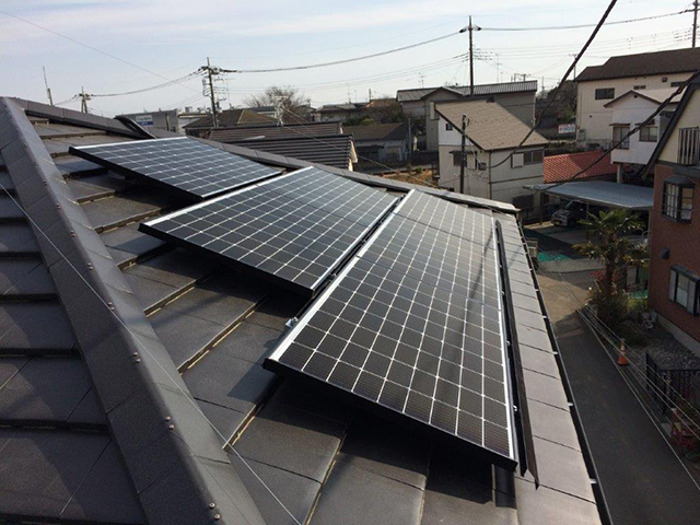 茨城県守谷市の長州産業製CS-223B81S ×26の太陽光発電施工写真