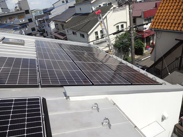 東京都八王子の長州産業製CS-340B81 ×16の太陽光発電施工写真