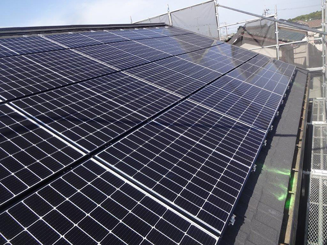 茨城県土浦市の長州産業製CS-340B81 ×15、CS-223B81 ×5の太陽光発電施工写真