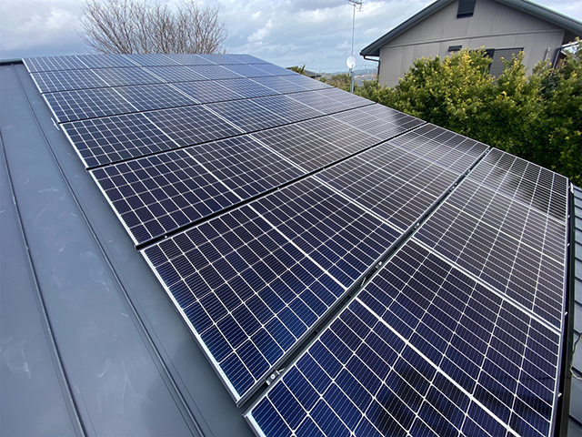 静岡県掛川市の長州産業製CS-340B81 ×21の太陽光発電施工写真