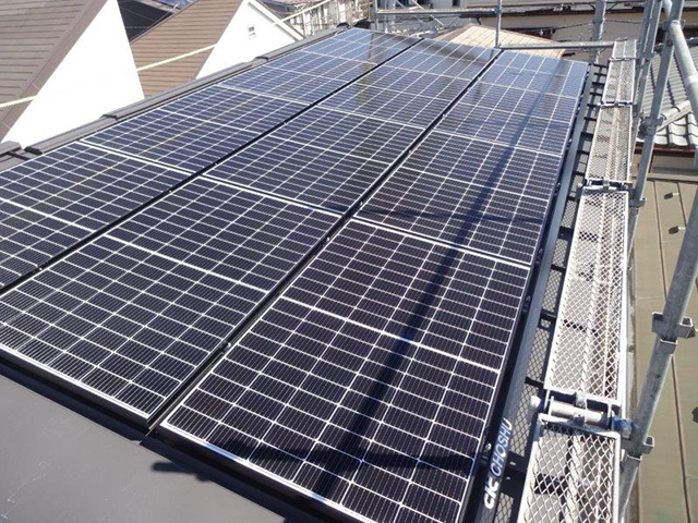 東京都杉並区の長州産業製CS-340B81 ×12の太陽光発電施工写真