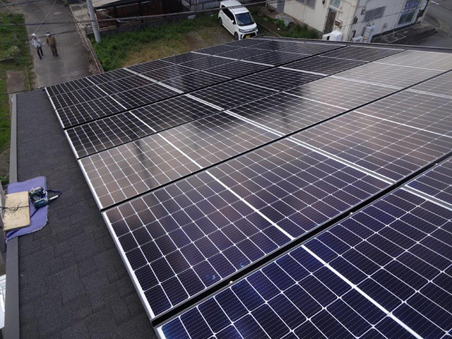 茨城県牛久市の長州産業製CS-223B81S ×21の太陽光発電施工写真