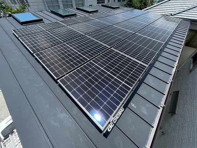 大阪府堺市の長州産業製CS-340B81 ×15、CS-223B81 ×5の太陽光発電施工写真