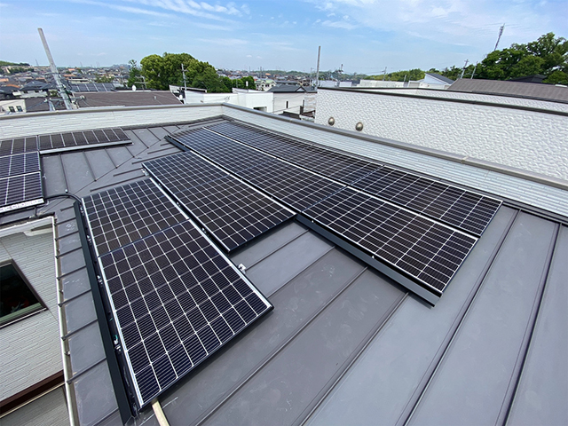 大阪府和泉市の長州産業製CS-223B81S ×19の太陽光発電施工写真