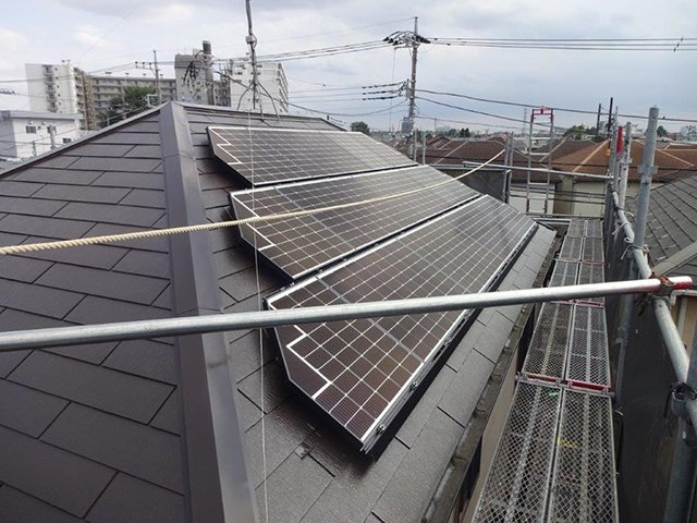 東京都西東京市の長州産業製CS-223B81S ×13、CS-109B81S ×8、CS-109B81R ×8、CS-109B81L ×8の太陽光発電施工写真3