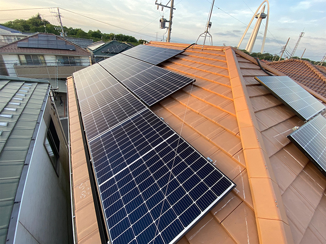 愛知県一宮市の長州産業製CS-340B81 ×23の太陽光発電施工写真