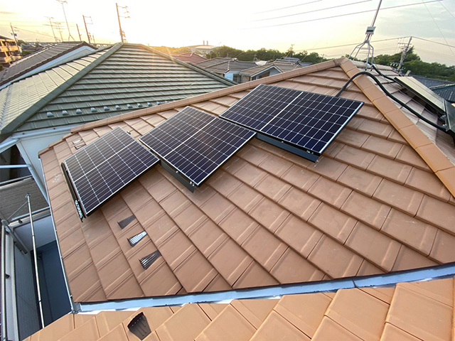 愛知県一宮市の長州産業製CS-340B81 ×23の太陽光発電施工写真3