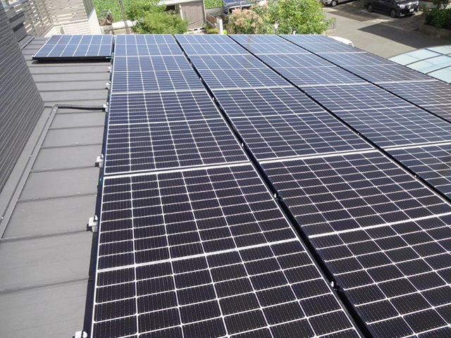 茨城県ひたちなか市の長州産業製CS-340B81 ×23の太陽光発電施工写真