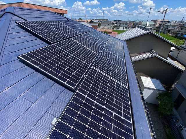 岐阜県大垣市の長州産業製CS-340B81 ×21の太陽光発電施工写真