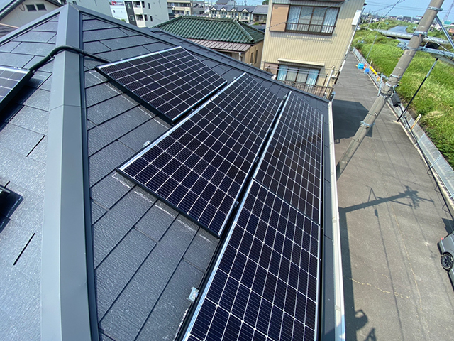 愛知県あま市の長州産業製CS-223B81S ×19、CS-109B81S ×1、CS-109B81L ×1、CS-109B81R ×2の太陽光発電施工写真3