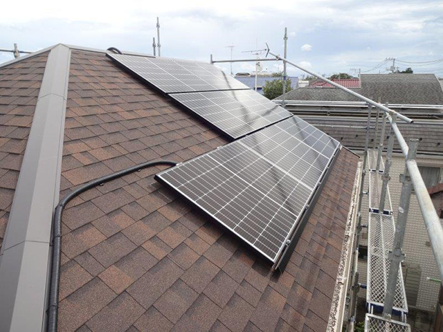 東京都西東京市の長州産業製CS-340B81 ×9の太陽光発電施工写真