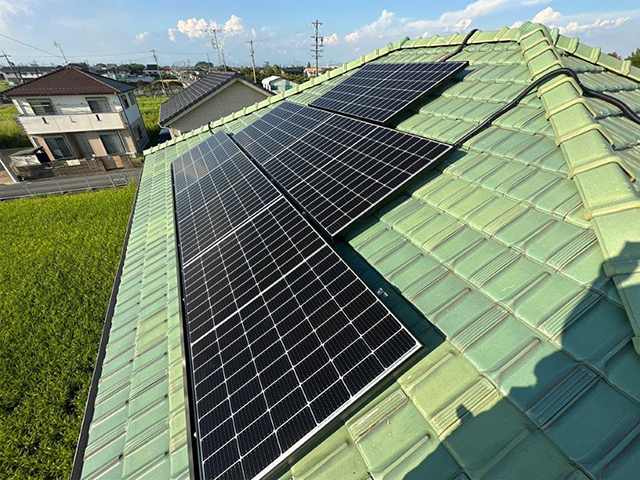 愛知県一宮市の長州産業製CS-340B81 ×18の太陽光発電施工写真