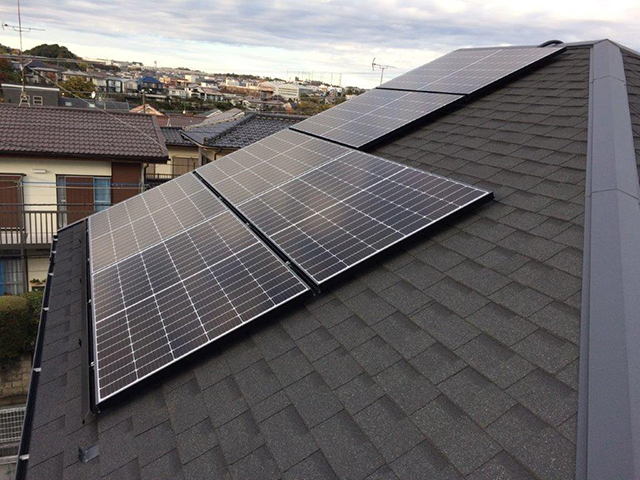 神奈川県横浜市の長州産業製CS-340B81 ×20、CS-223B81 ×1の太陽光発電施工写真