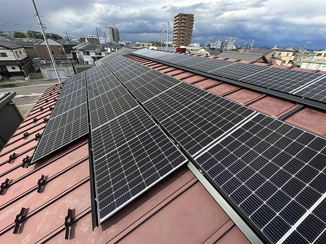 愛知県江南市の長州産業製CS-340B81 ×22の太陽光発電施工写真