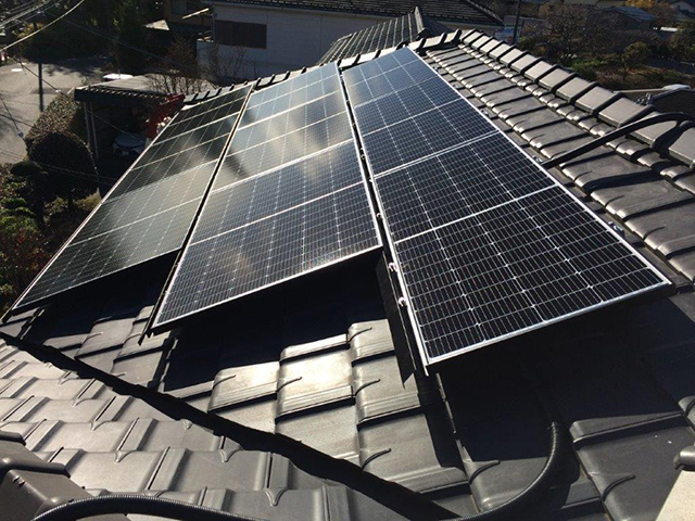 神奈川県相模原市の長州産業製CS-340B81 ×10、CS-223B81 ×3の太陽光発電施工写真