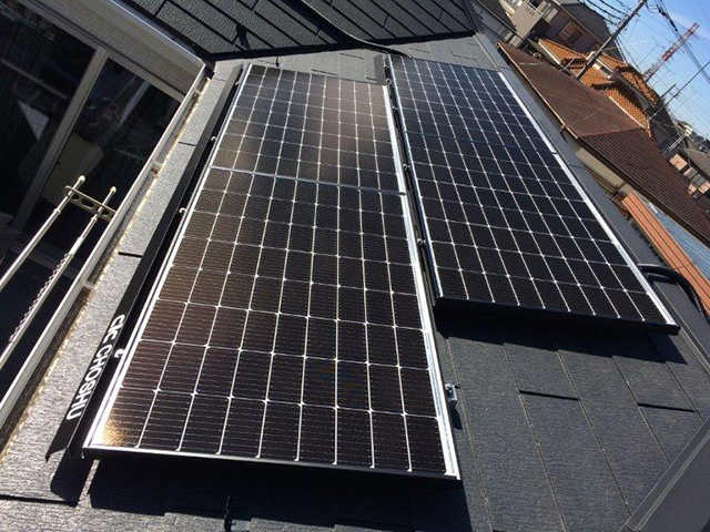 埼玉県新座市の長州産業製CS-223B81S ×16の太陽光発電施工写真3