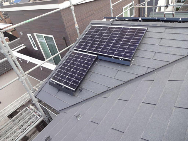 東京都葛飾区の長州産業製CS-223B81S ×8、CS-109B81S ×4、CS-109B81L ×4、CS-109B81R ×3の太陽光発電施工写真3