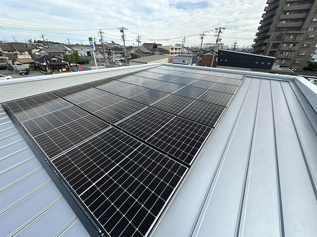 愛知県海部郡の長州産業製CS-340B81 ×39の太陽光発電施工写真