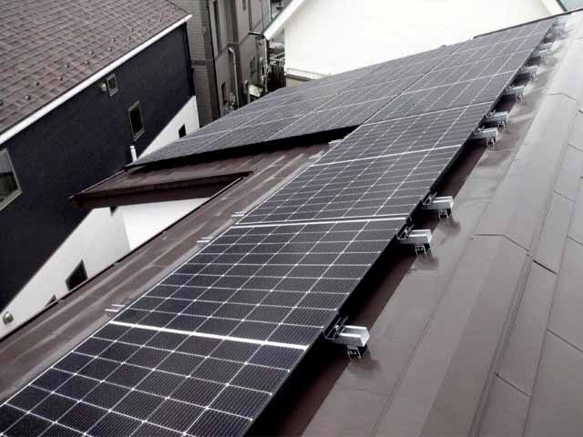 東京都八王子市のQセルズ製Q.PEAK DUO M-G11S 415 ×10の太陽光発電施工写真