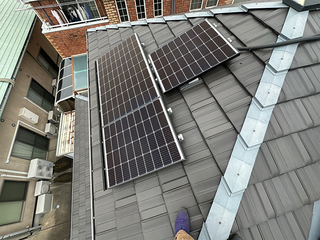 三重県津市の長州産業製S-223B81S ×17、CS-109B81S ×6、CS-109B81R ×6の太陽光発電施工写真4