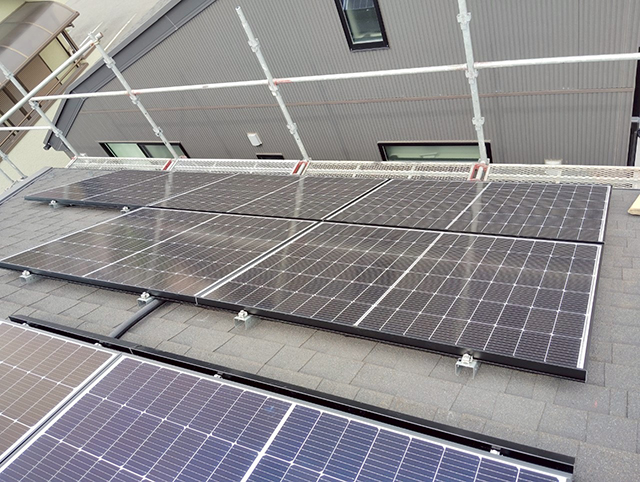 東京都東村山市の長州産業製CS-364B91 ×5、CS-243B91 ×2、CS-238B91AG ×13、CS-120B91S ×2、CS-118B91SAG ×1の太陽光発電施工写真3