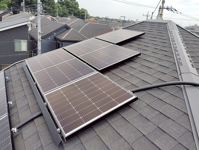 東京都東村山市の長州産業製CS-364B91 ×5、CS-243B91 ×2、CS-238B91AG ×13、CS-120B91S ×2、CS-118B91SAG ×1の太陽光発電施工写真4