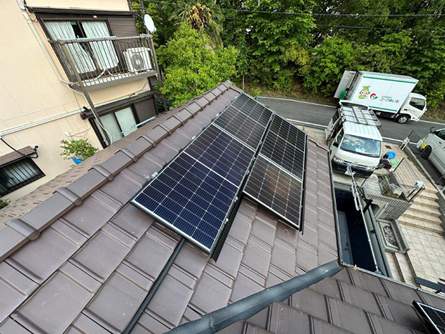 愛知県瀬戸市の長州産業製CS-243B91 ×23、CS-120B91S ×2の太陽光発電施工写真3