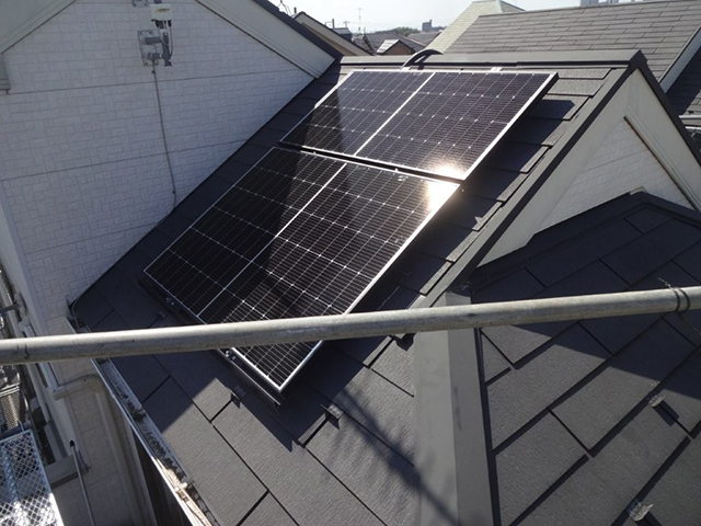 東京都東村山市の長州産業製CS-364B91 ×1、CS-243B91 ×4、CS-120B91S ×1、CS-238B91AG ×19の太陽光発電施工写真4