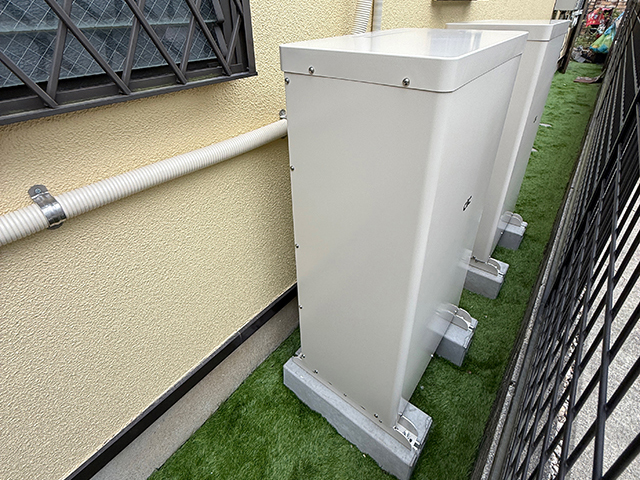 東京都八王子市の 長州産業製CB-LKT70A ×2の蓄電池施工写真