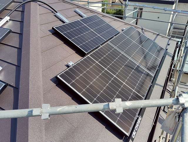東京都八王子市の長州産業製CS-364B91 ×8、CS-243B91 ×8、CS-238B91AG ×12の太陽光発電施工写真3