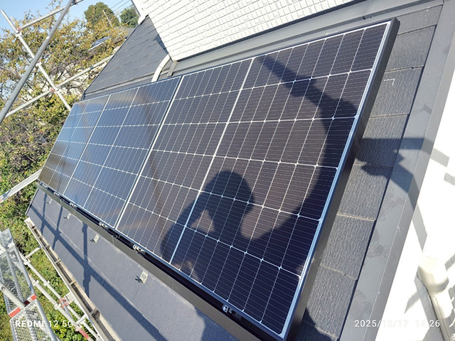 神奈川県横浜市の長州産業製CS-364B91 ×8、CS-243B91 ×7の太陽光発電施工写真