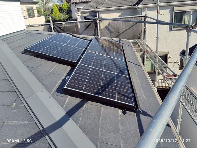 神奈川県横浜市の長州産業製CS-364B91 ×8、CS-243B91 ×7の太陽光発電施工写真3