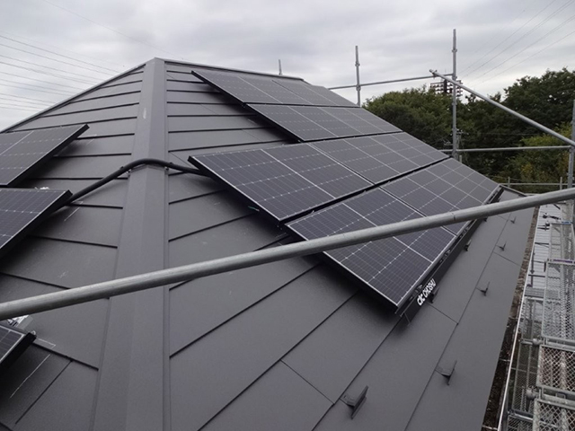 東京都小金井市の長州産業製CS-243B91 ×9、CS-238B91AG ×16の太陽光発電施工写真3
