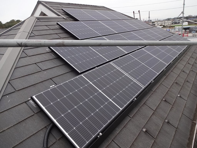 東京都清瀬市の長州産業製CS-243B91 ×10、CS-120B91S ×1、CS-238B91AG ×14の太陽光発電施工写真