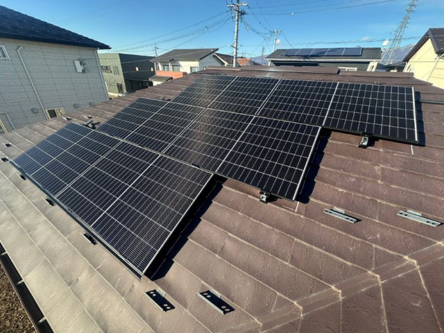 長野県佐久市のカナディアンソーラー製CS6.2-48TM-455 ×15の太陽光発電施工写真