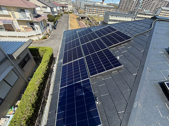 愛知県小牧市のハンファジャパン製Re.RISE-NBC MS290 ×22の太陽光発電施工写真