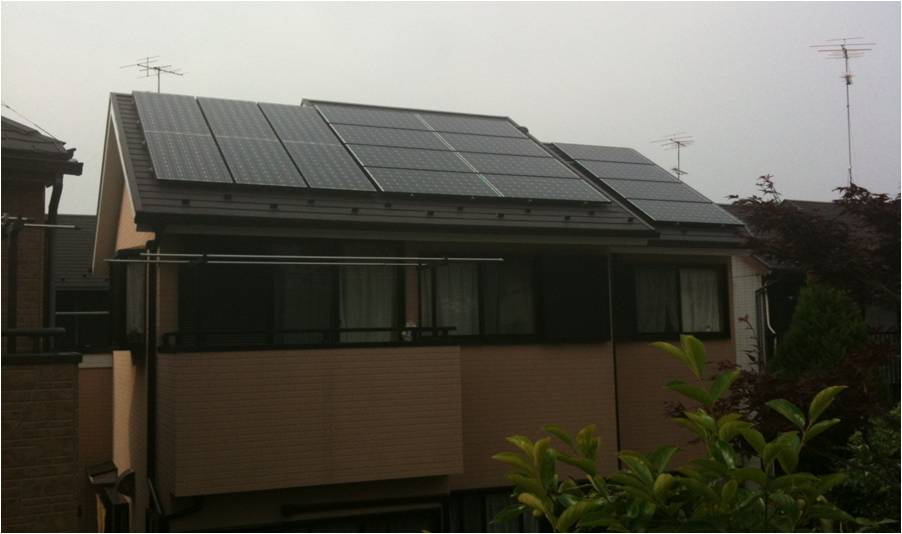 神奈川県横浜市　のサンヨー製の太陽光発電施工写真