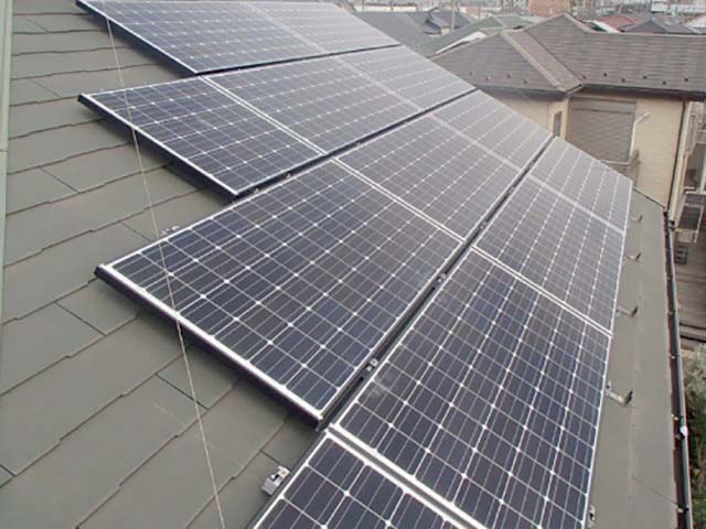 千葉県千葉市の東芝製SPR-250NE-WHT-J×15枚の太陽光発電施工写真