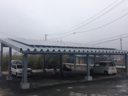 宮城県角田市の東芝製SPR-250NE-WHT-J×77枚の太陽光発電施工写真
