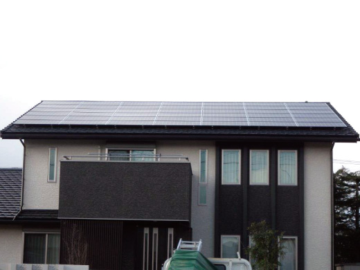 茨城県神栖市のパナソニック製VBHN244SJ33×42枚の太陽光発電施工写真