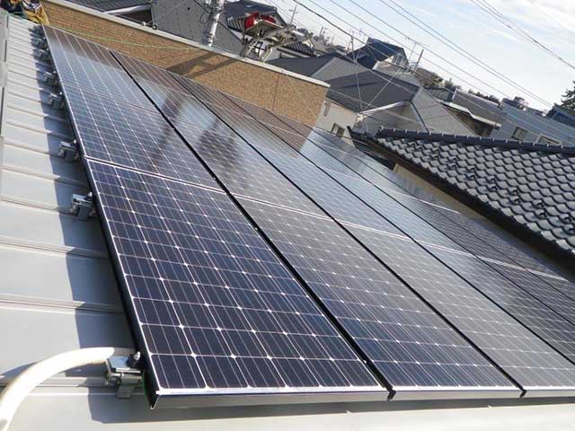 千葉県松戸市のパナソニック製VBHN244SJ33×24枚の太陽光発電施工写真